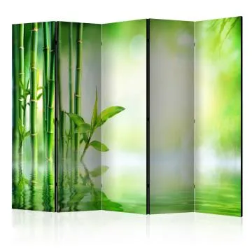 Parawan akustyczny Orient 225x172 cm 5-częściowy zielony