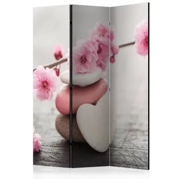 Parawan dwustronny Kwiaty 135x172 cm 3-częściowy wielokolorowy