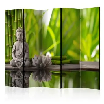 Parawan jednostronny Orient 225x172 cm 5-częściowy zielony