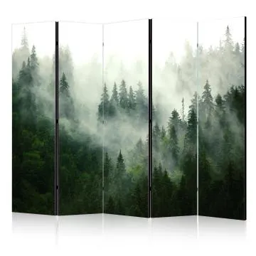 Parawan jednostronny Pejzaże 225x172 cm 5-częściowy zielony