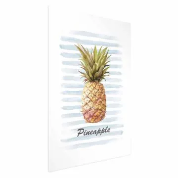 Plakat Ananas i paski 21x30cm bez ramy z marginesem