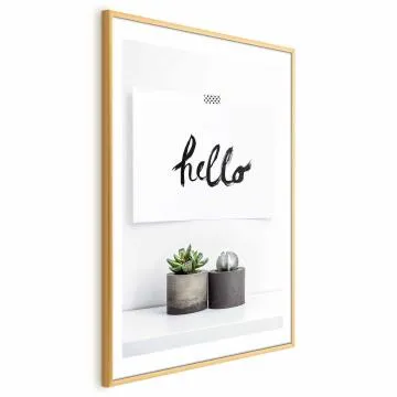 Plakat Skandynawski dom 29,7x42 cm z ramą złotą z marginesem
