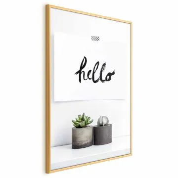 Plakat Skandynawski dom 40x60 cm z ramą złotą bez marginesu