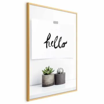 Plakat Skandynawski dom 29,7x42 cm z ramą złotą bez marginesu