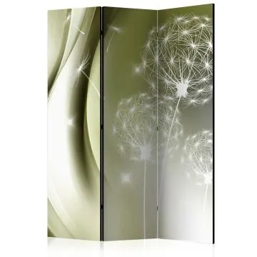 Parawan akustyczny Kwiaty 135x172 cm 3-częściowy biały