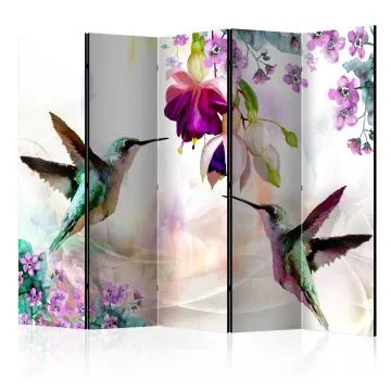 Parawan dwustronny Zwierzęta 225x172 cm 5-częściowy wielokolorowy