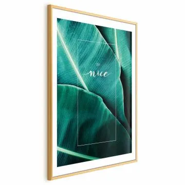 Plakat Be nice 21x30 cm z ramą złotą z marginesem