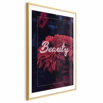 Plakat Beauty 29,7x42 cm z ramą złotą z marginesem
