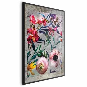 Plakat Rustykalne kwiaty 60x90 cm z ramą czarną bez marginesu