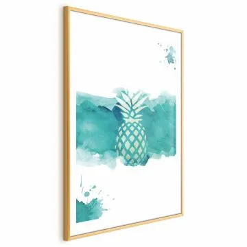 Plakat Ananas 60x90cm z ramą złotą z marginesem