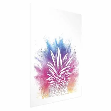 Plakat Kolorowy ananas 21x30 cm bez ramy z marginesem