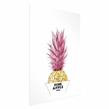 Plakat złotą ananas 40x60 cm bez ramy z marginesem