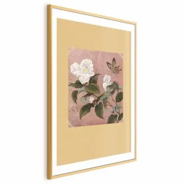 Plakat Kwiat azalii 60x90 cm z ramą złotą z marginesem