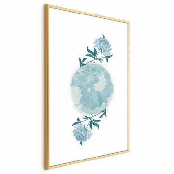 Plakat Kwiecista planeta 40x60 cm z ramą złotą z marginesem