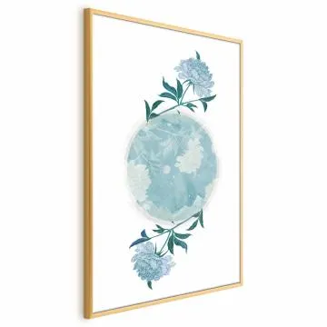 Plakat Kwiecista planeta 40x60 cm z ramą złotą bez marginesu