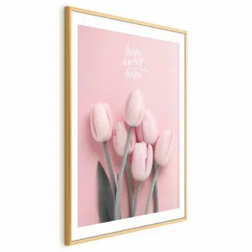 Plakat Sześć tulipanów 40x60 cm z ramą złotą z marginesem