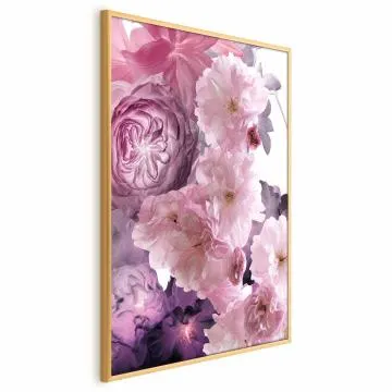 Plakat Wachlarz kwiatów 29,7x42 cm z ramą złotą bez marginesu