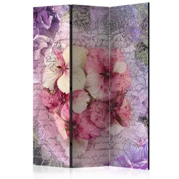Parawan dwustronny Kwiaty 135x172 cm 3-częściowy różowy