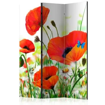 Parawan jednostronny Kwiaty 135x172 cm 3-częściowy wielokolorowy