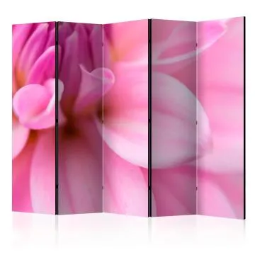 Parawan akustyczny Kwiaty 225x172 cm 5-częściowy różowy