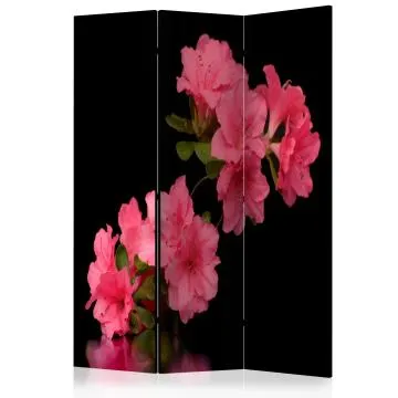 Parawan akustyczny Kwiaty 135x172 cm 3-częściowy czarny
