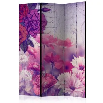 Parawan jednostronny Kwiaty 135x172 cm 3-częściowy wielokolorowy