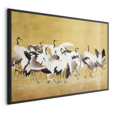 Plakat Japońskie żurawie 42x29,7 cm z ramą czarną bez marginesu