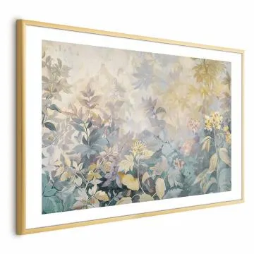 Plakat Gobelinowy wzór 60x40 cm z ramą złotą z marginesem