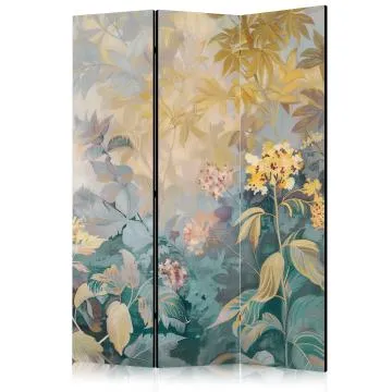Parawan akustyczny Kwiaty 135x172 cm 3-częściowy szary