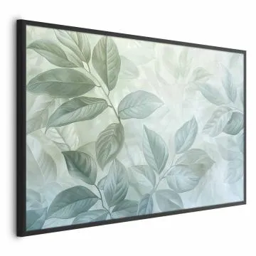 Plakat Miętowe liście 60x40 cm z ramą czarną bez marginesu