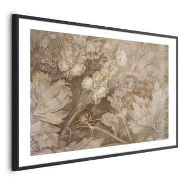 Plakat Ornamenty roślinno-kwiatowe 60x40 cm z ramą czarną z marginesem