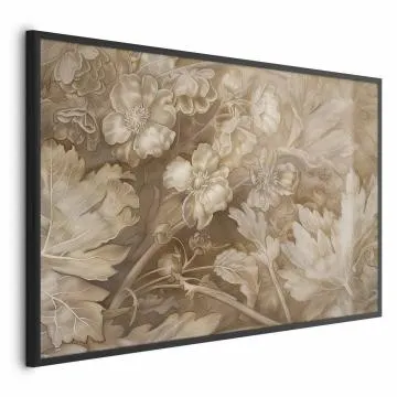 Plakat Ornamenty roślinno-kwiatowe 90x60 cm z ramą czarną bez marginesu