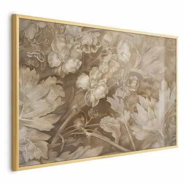 Plakat Ornamenty roślinno-kwiatowe 30x21 cm z ramą złotą bez marginesu