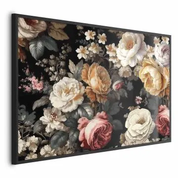 Plakat Kolorowe kwiaty 60x40 cm z ramą czarną bez marginesu