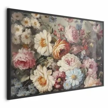 Plakat Zapach ogrodowych kwiatów 90x60 cm z ramą czarną bez marginesu