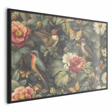 Plakat Kwiaty i motyle 30x21 cm z ramą czarną bez marginesu