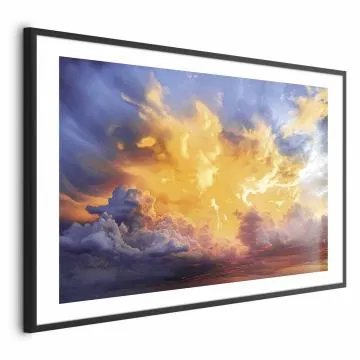 Plakat Zachód słońca 60x40 cm z ramą czarną z marginesem
