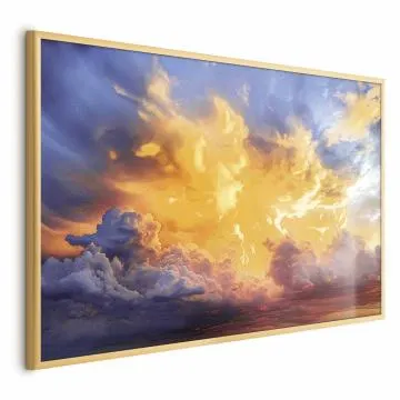 Plakat Zachód słońca 42x29,7 cm z ramą złotą bez marginesu