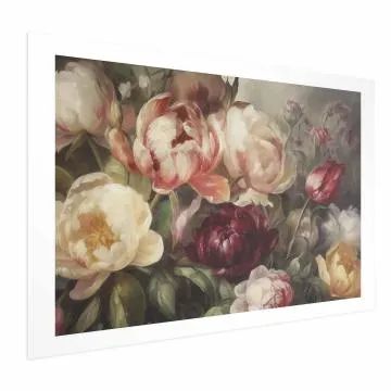 Plakat Piwonie 60x40 cm bez ramy z marginesem