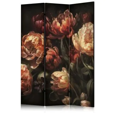 Parawan akustyczny Kwiaty 135x172 cm 3-częściowy beżowy