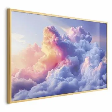 Plakat Chmury 30x21 cm z ramą złotą bez marginesu