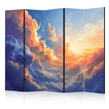 Parawan jednostronny Pejzaże 225x172 cm 5-częściowy szary
