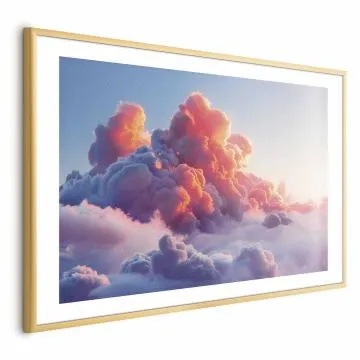 Plakat Zmierzchowy spektakl 60x40 cm z ramą złotą z marginesem