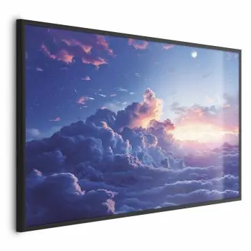 Plakat Nocne góry 90x60 cm z ramą czarną bez marginesu