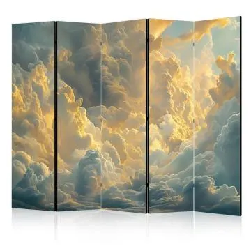 Parawan dwustronny Pejzaże 225x172 cm 5-częściowy szary