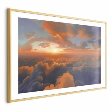 Plakat Spektakl barw 90x60 cm z ramą złotą z marginesem