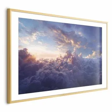 Plakat Słońce w ukryciu 30x21 cm z ramą złotą z marginesem