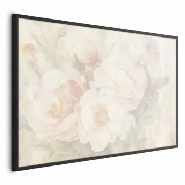 Plakat Piwonie we mgle 42x29,7 cm z ramą czarną bez marginesu