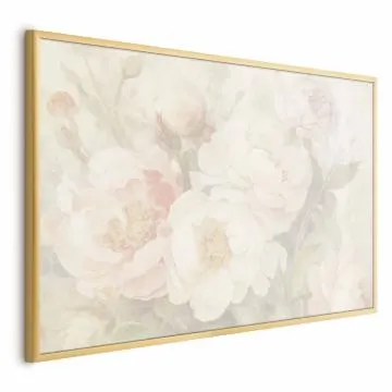 Plakat Piwonie we mgle 30x21 cm z ramą złotą bez marginesu