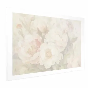 Plakat Piwonie we mgle 90x60 cm bez ramy z marginesem